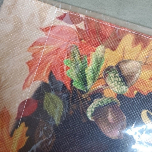 NEW Fall Welcome Garden Flag w/pumpkin and cornucopia of fruit & vegetables - Picture 10 of 10